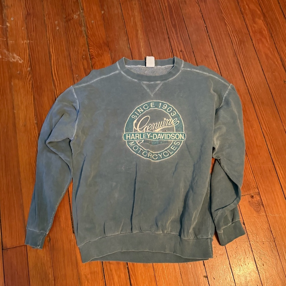 Harley-Davidson Gray/ Blue Crewneck Sweater